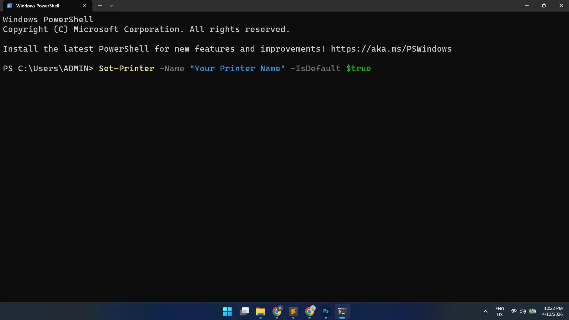 Set Your Preferred Default Printer in Windows 11 Using PowerShell