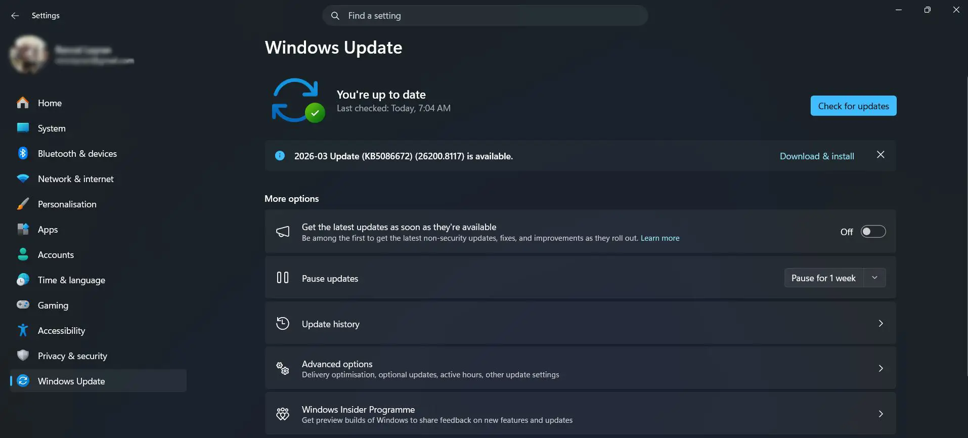 Update Printer Driver Through Windows Update